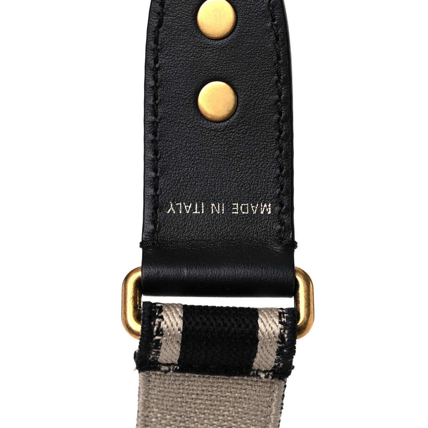 Canvas Embroidered Shoulder Strap Black