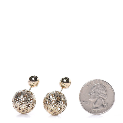 Christian Dior Cannage Mise En Dior Tribal Earrings Gold 2 of 4