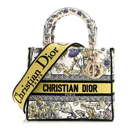 Christian Dior Canvas Embroidered Chardons Toile De Jouy Medium Lady D-Lite Latte Multicolor 1 of 9