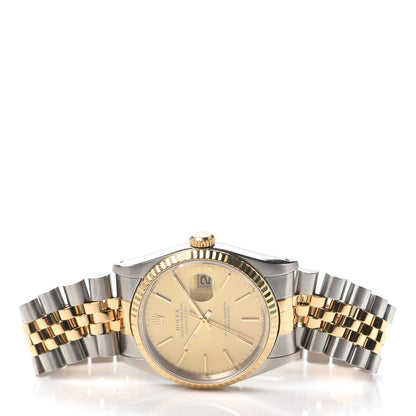 Rolex Stainless Steel 18K Yellow Gold 36mm Oyster Perpetual Datejust Watch Champagne 16233 2 of 3