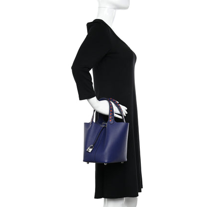 Hermes Epsom Tressage De Cuir Picotin Lock 18 PM Bleu Encre Brique Black 2 of 10