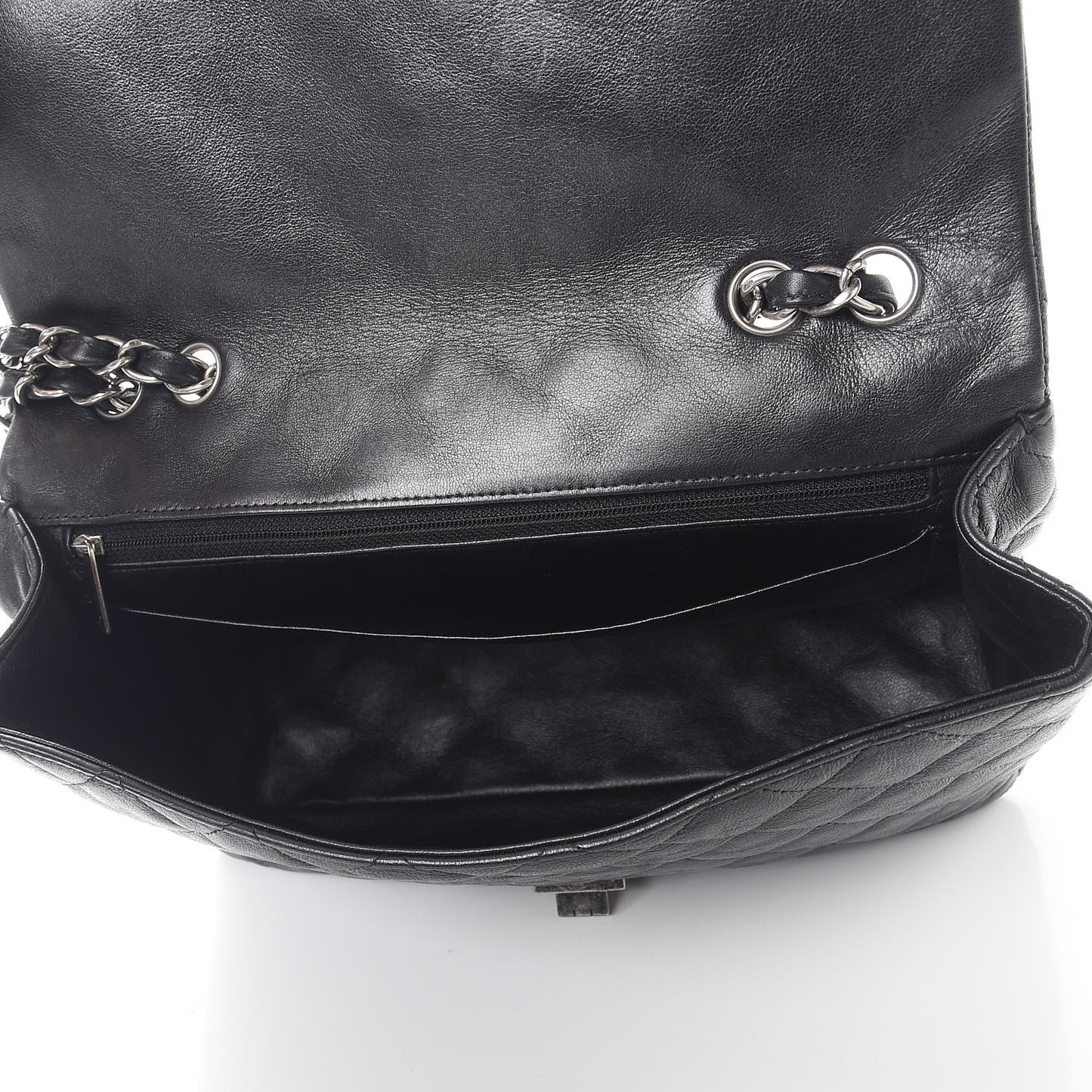 Washed Lambskin Quilted Jumbo Hybrid Reissue Flap Black