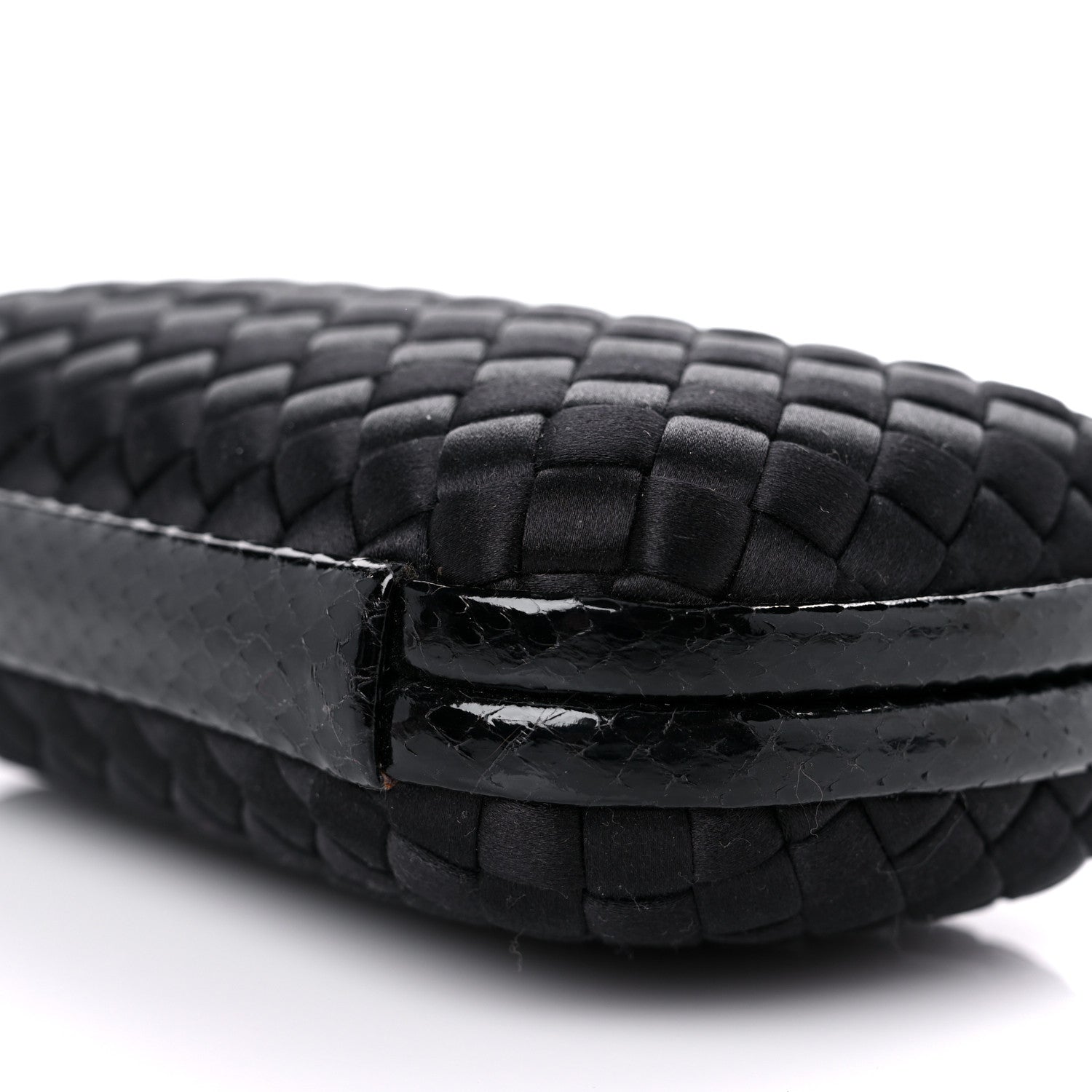 Bottega Veneta Satin Intreccio Impero Ayers Knot Clutch Black 8 of 8