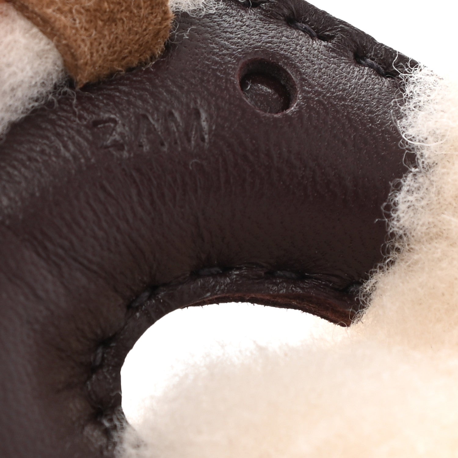 Hermes Milo Lambskin Shearling Budy Charm Chocolate 4 of 5