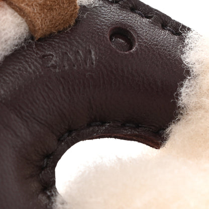Hermes Milo Lambskin Shearling Budy Charm Chocolate 4 of 5
