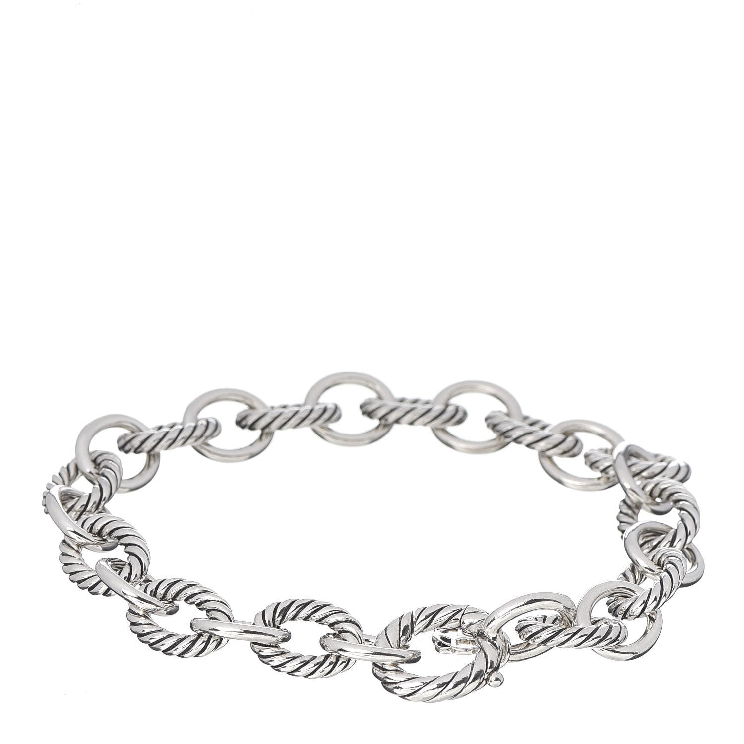 David Yurman Sterling Silver 10mm Medium Oval Link Bracelet 3 of 4