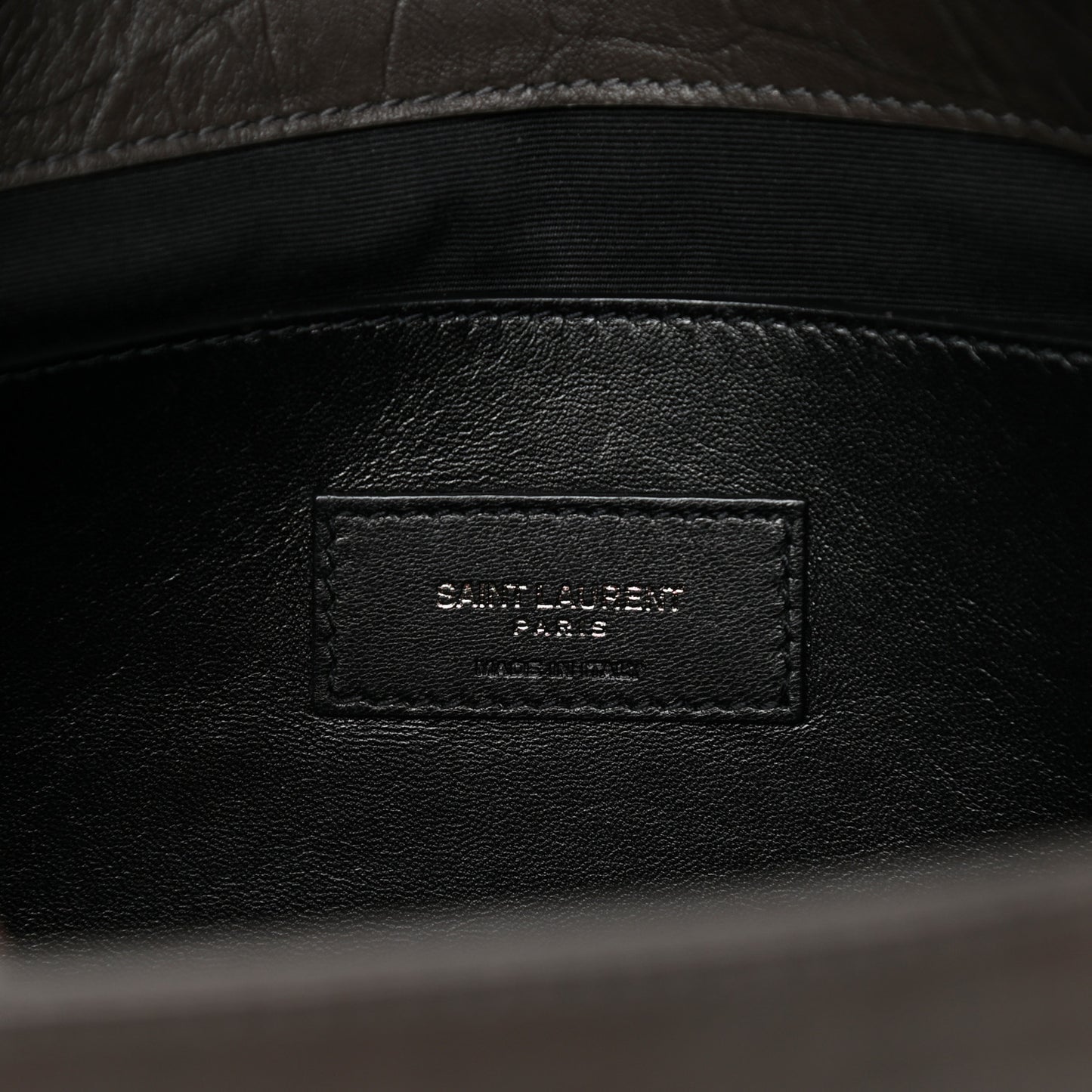 Calfskin Crocodile Embossed Medium West Hollywood Monogram Fold-Over Grey