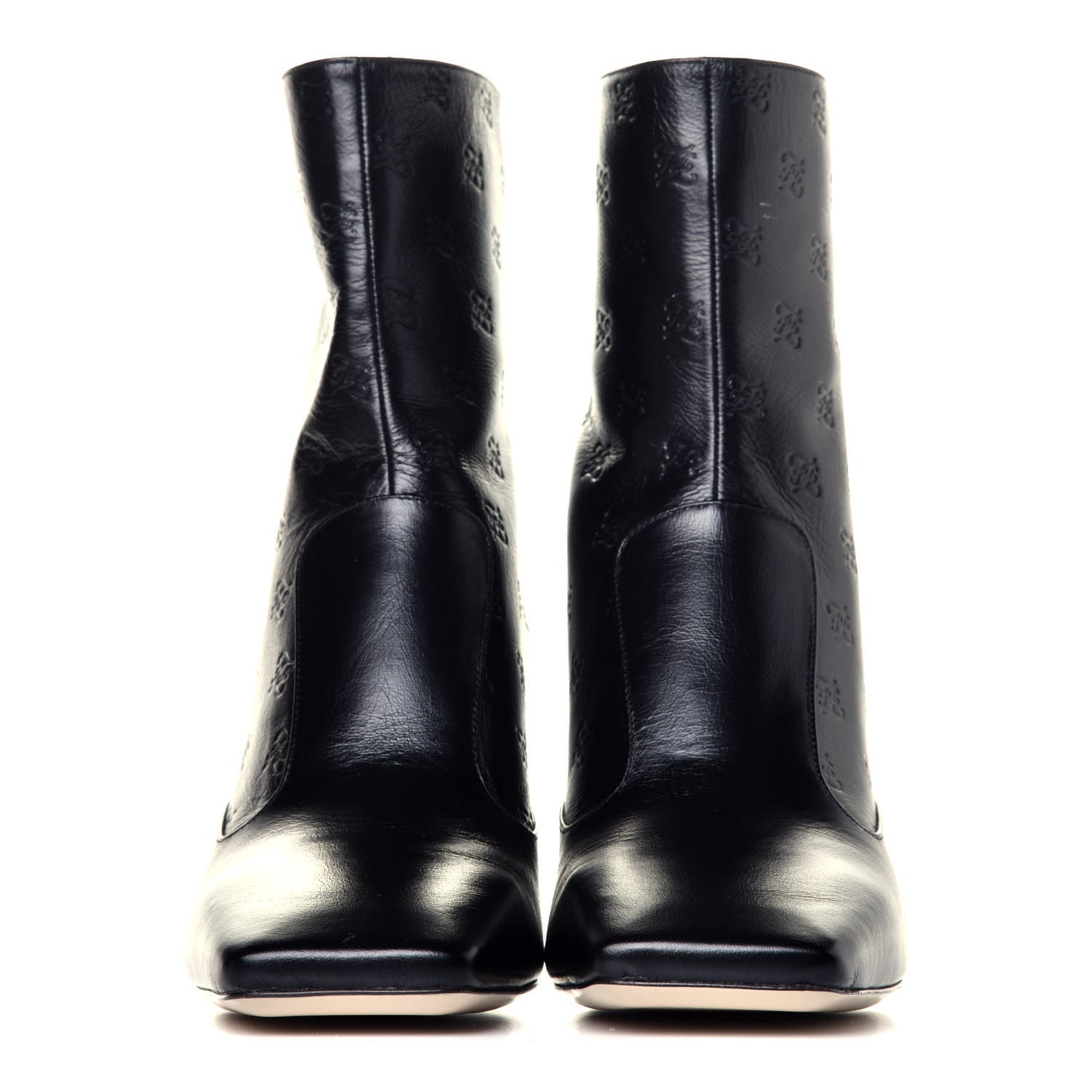 Vitello Karligraphy Embossed FFreedom Ankle Boots 40 Black