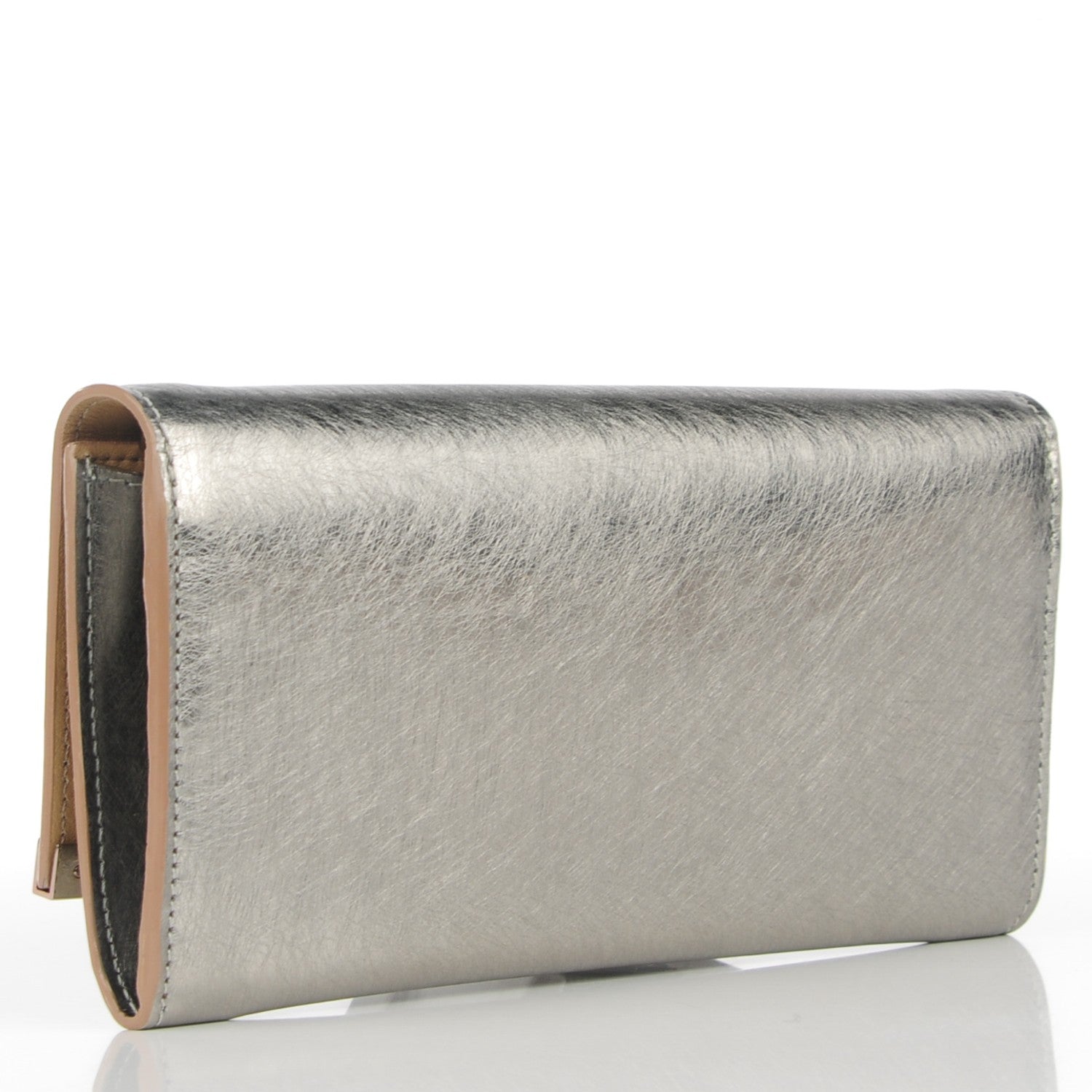 Jimmy Choo Etched Metallic Spazzolato Milla Accessory Clutch Vintage Silver 3 of 7