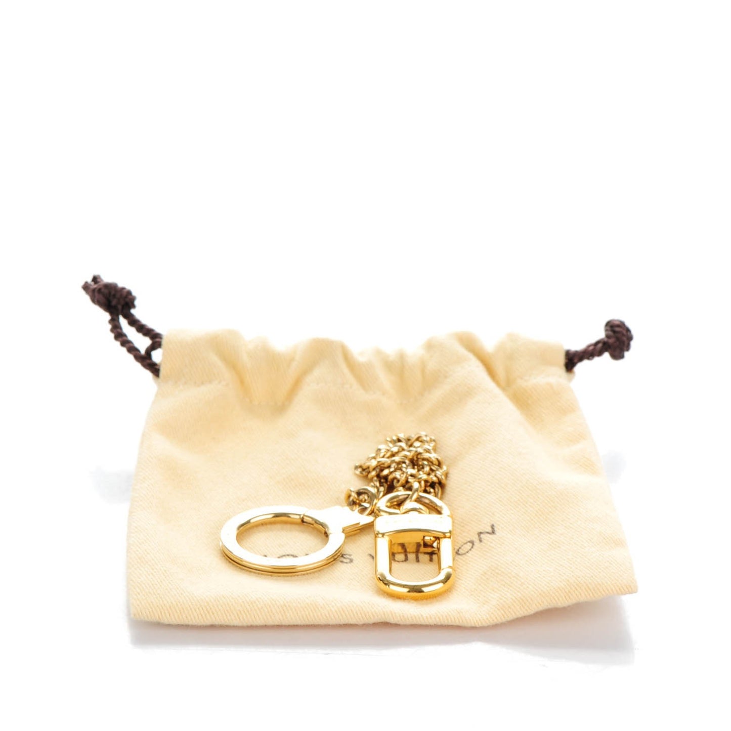 Metal Pochette Extender Key Ring Chain Gold