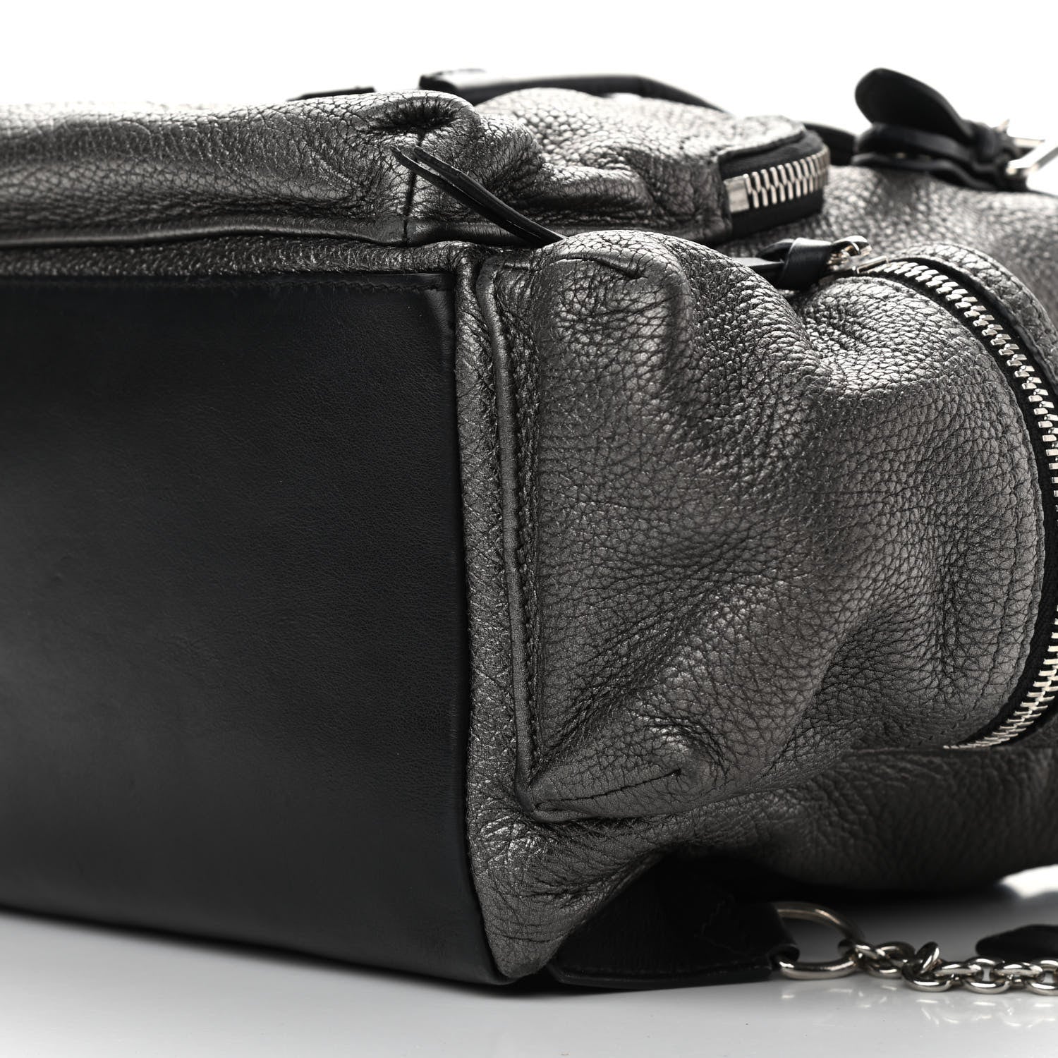 Burberry Metallic Deerskin Medium Rucksack Backpack Dark Grey 14 of 14
