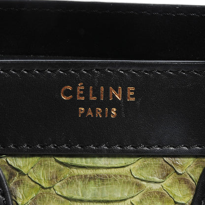 Celine Python Suede Nano Tri-Color Luggage Green 5 of 10