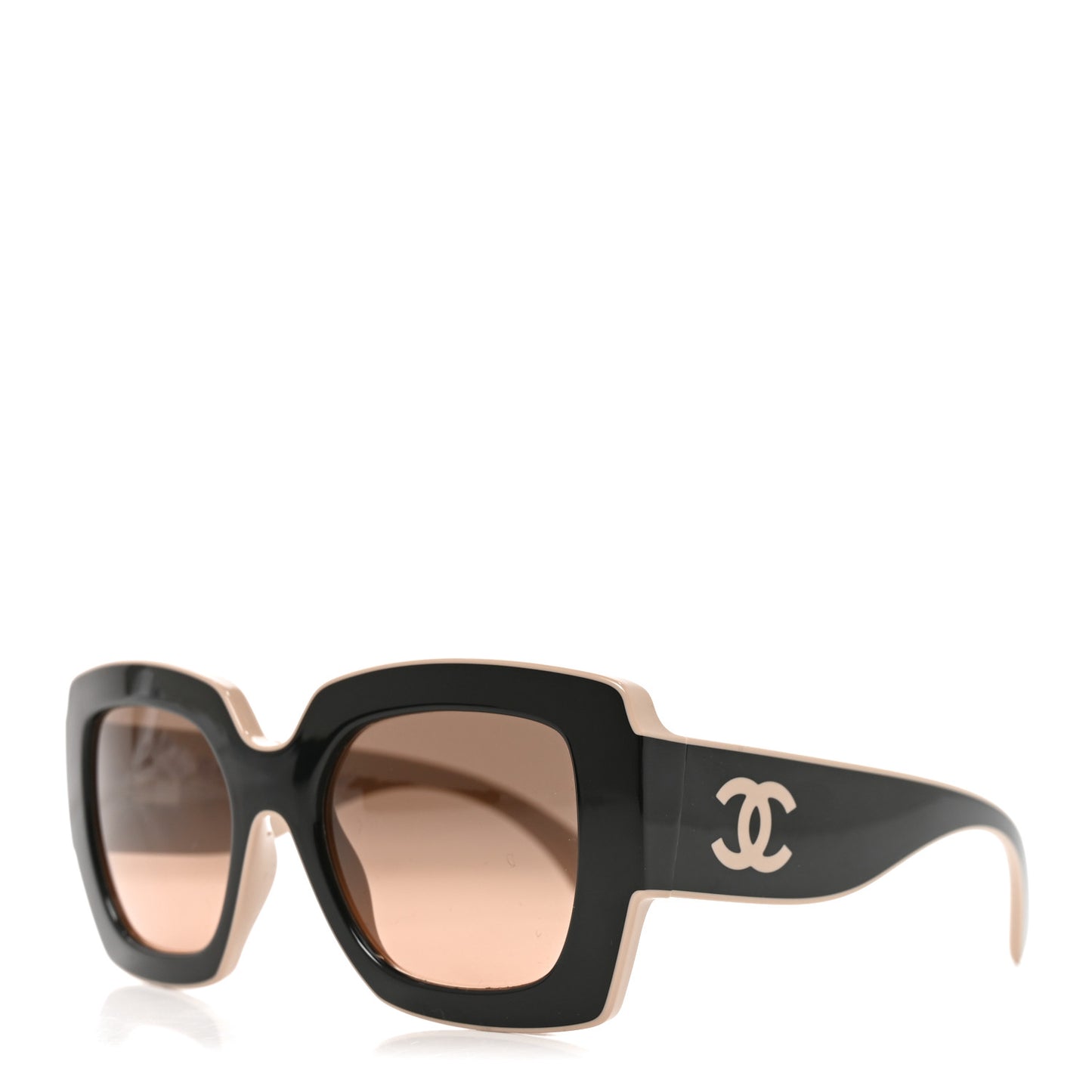Acetate Square Sunglasses 6059 Black Beige
