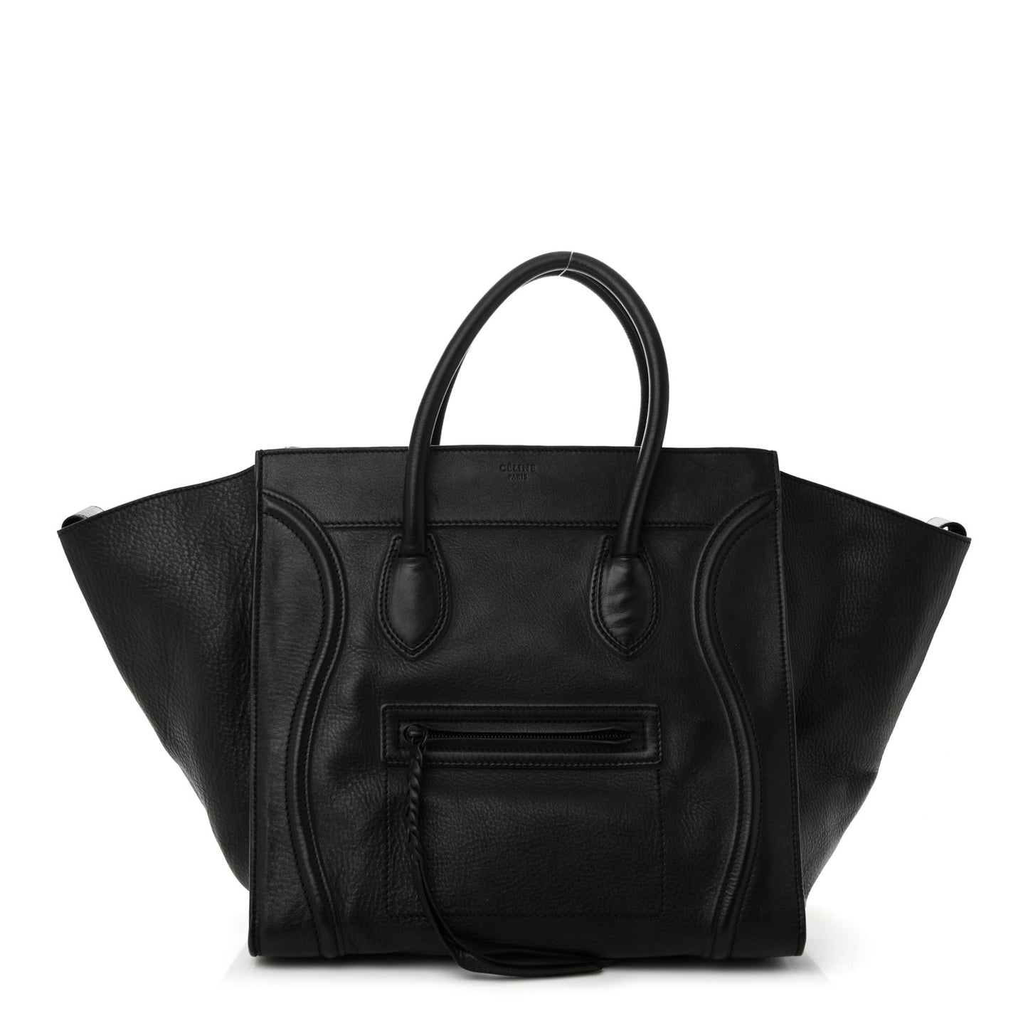Supple Calfskin Large Phantom Luggage Black
