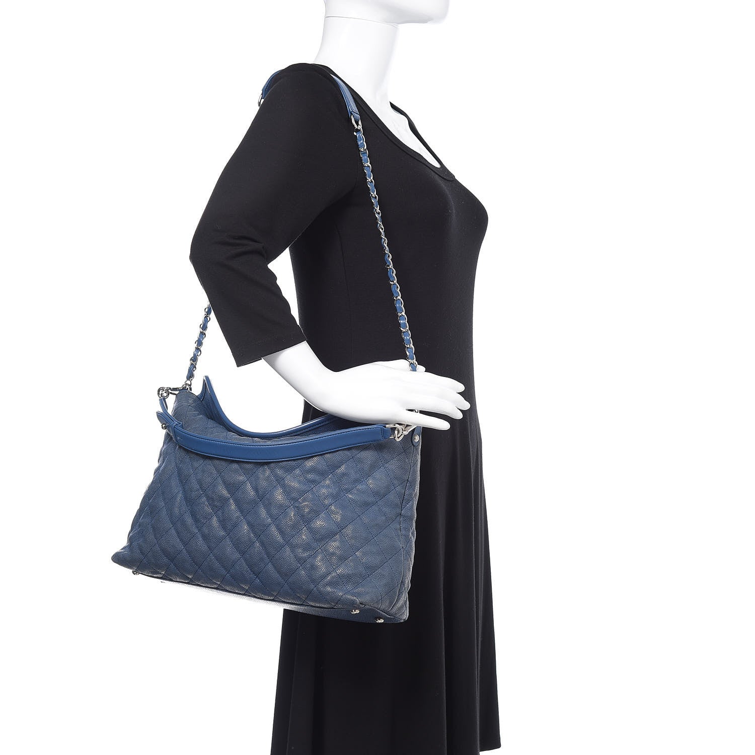 Chanel Caviar Quilted French Riviera Hobo Blue 2 of 17
