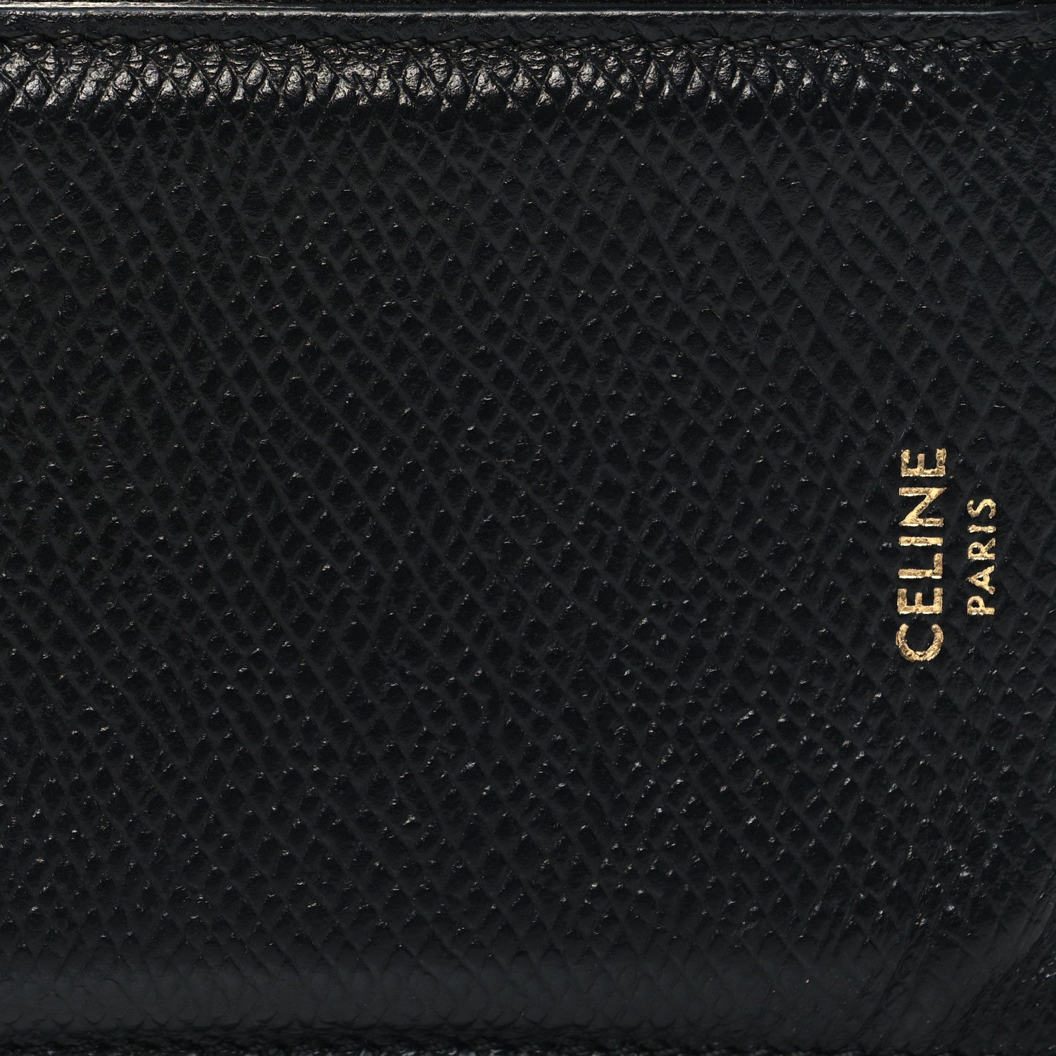 Celine Grained Calfskin Zipped Card Holder Black 7 of 7