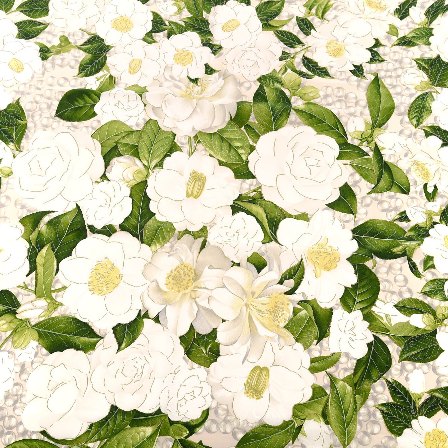 Silk Camellia Flower Square Scarf White