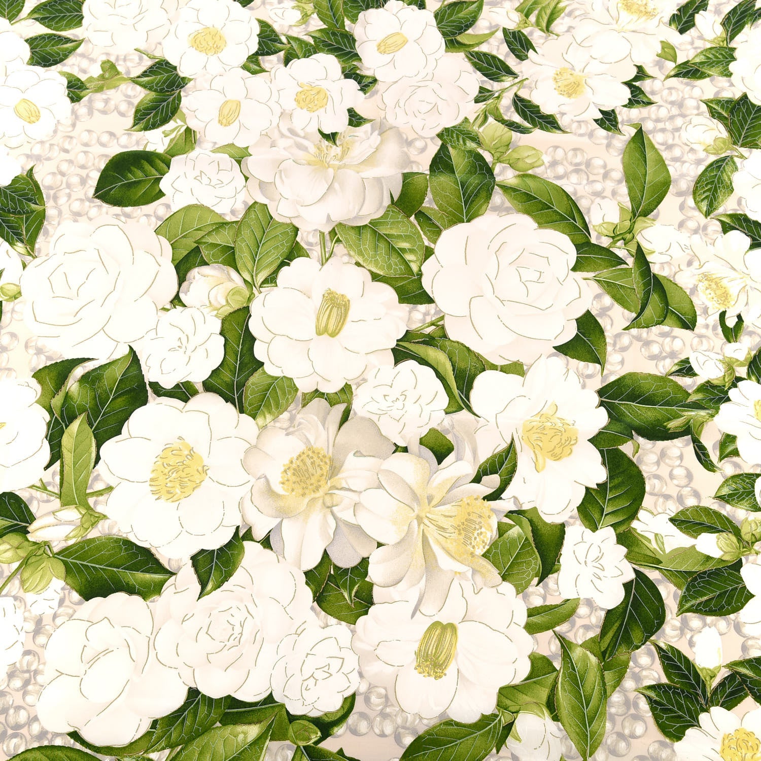 Chanel Silk Camellia Flower Square Scarf White 3 of 3