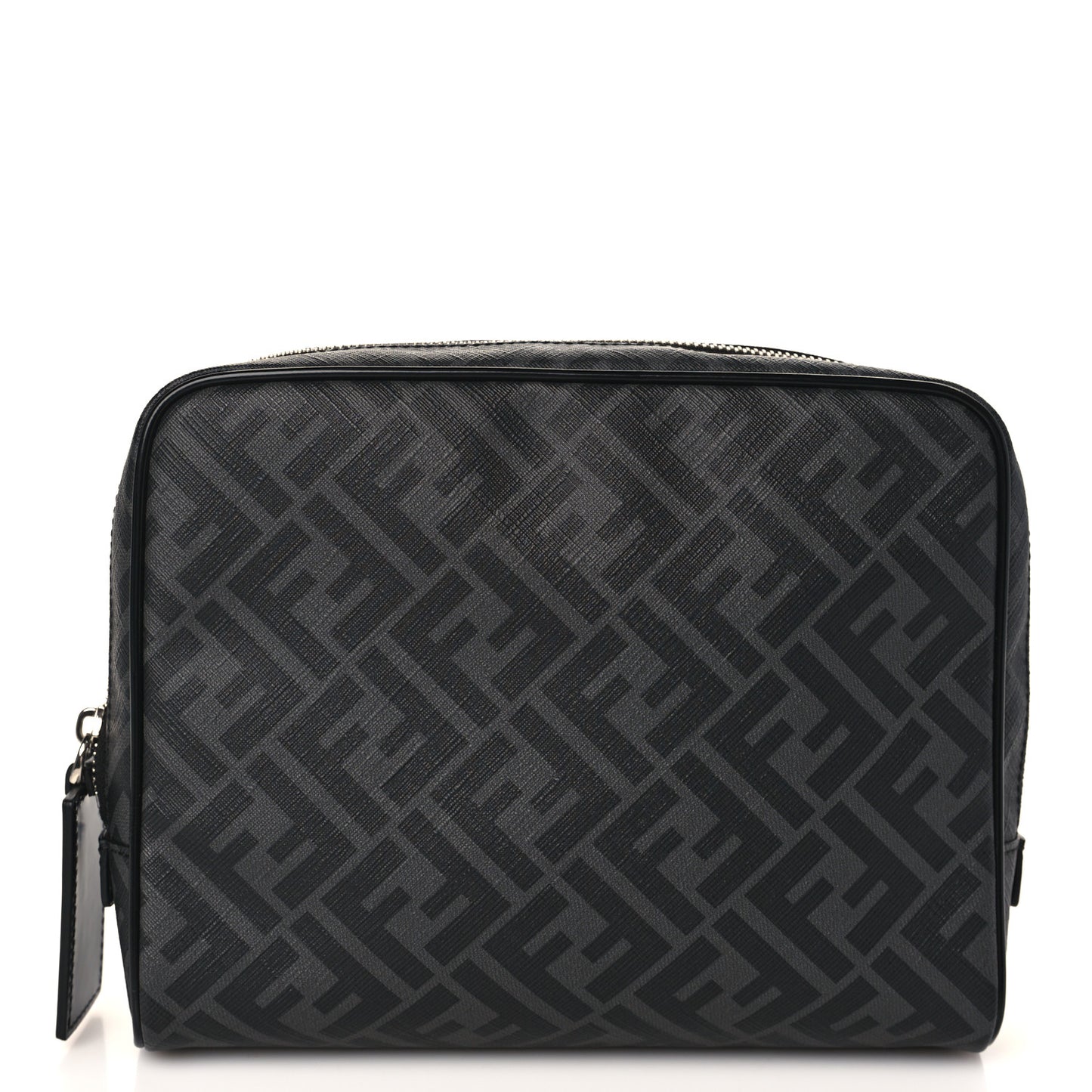Glazed Fabric Vitello Brush FF 1974 Toiletry Case Black