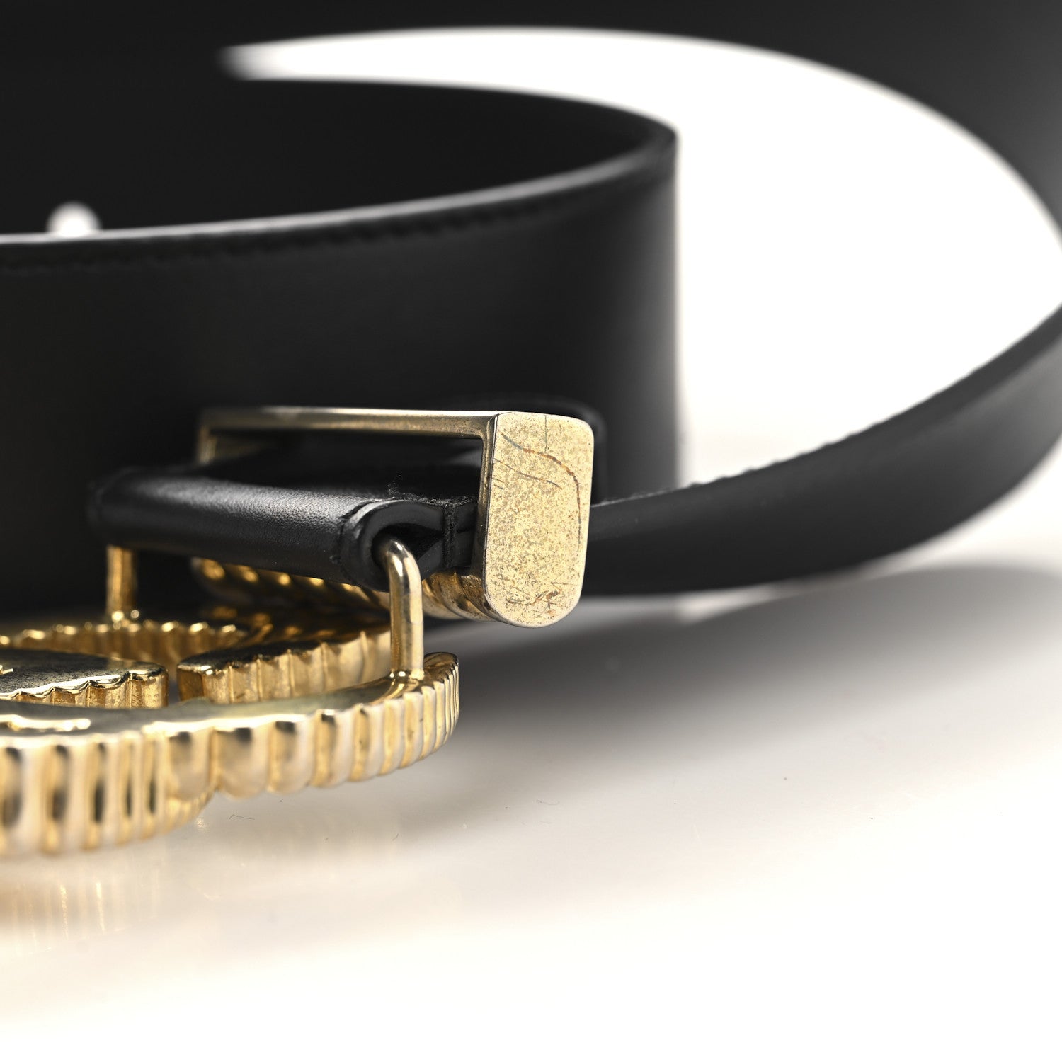 Gucci Moon Calfskin Torchon Double G 25mm Belt 80 32 Black 6 of 7