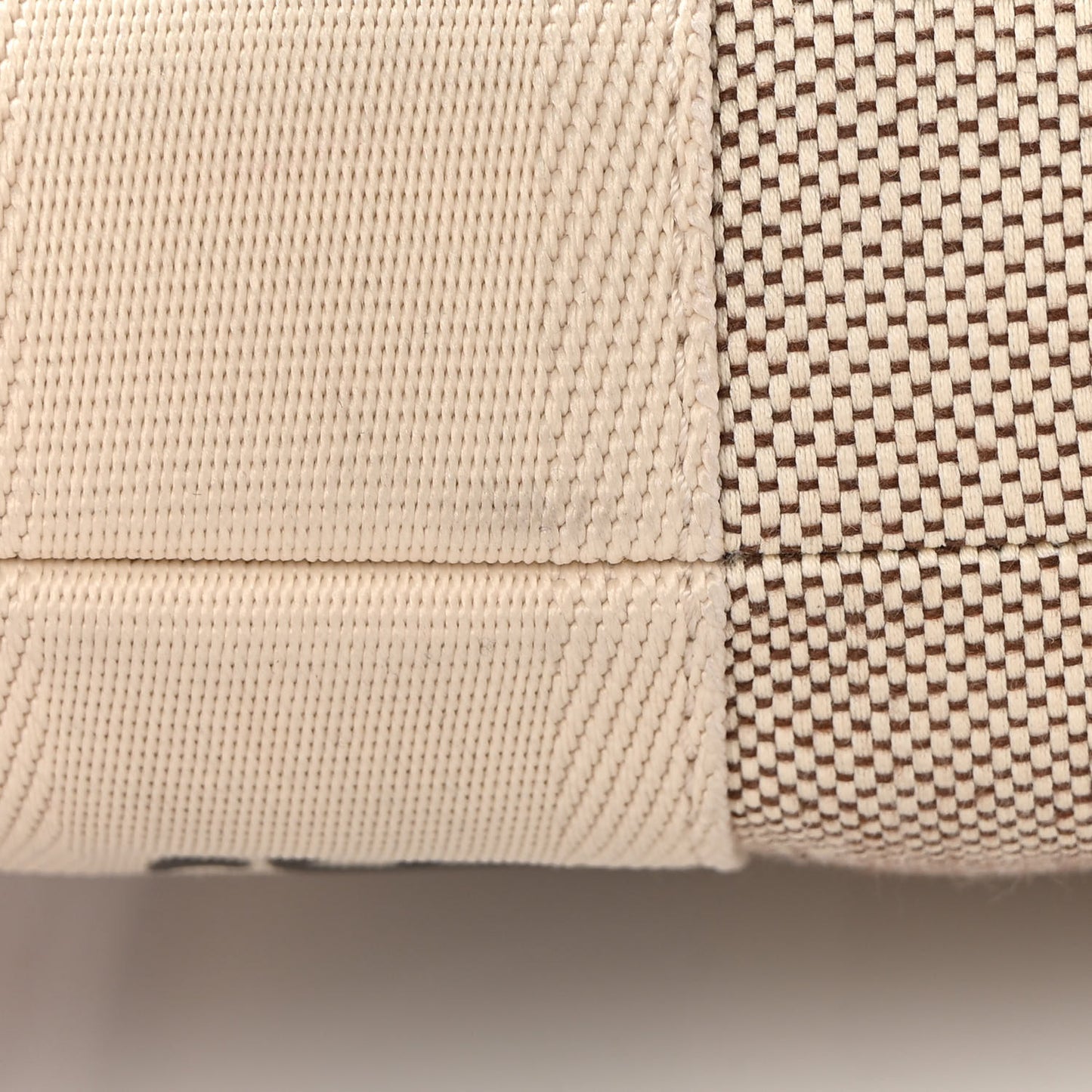Cotton Calfskin Small Woody Ribbon Tote White Brown