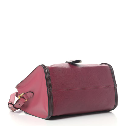 Alexander McQueen Pebbled Calfskin Small Skull Padlock Zip Around Tote Dark Pink 3 of 4