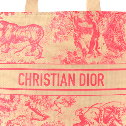 Christian Dior Straw Dioriviera Tote Pink 6 of 8
