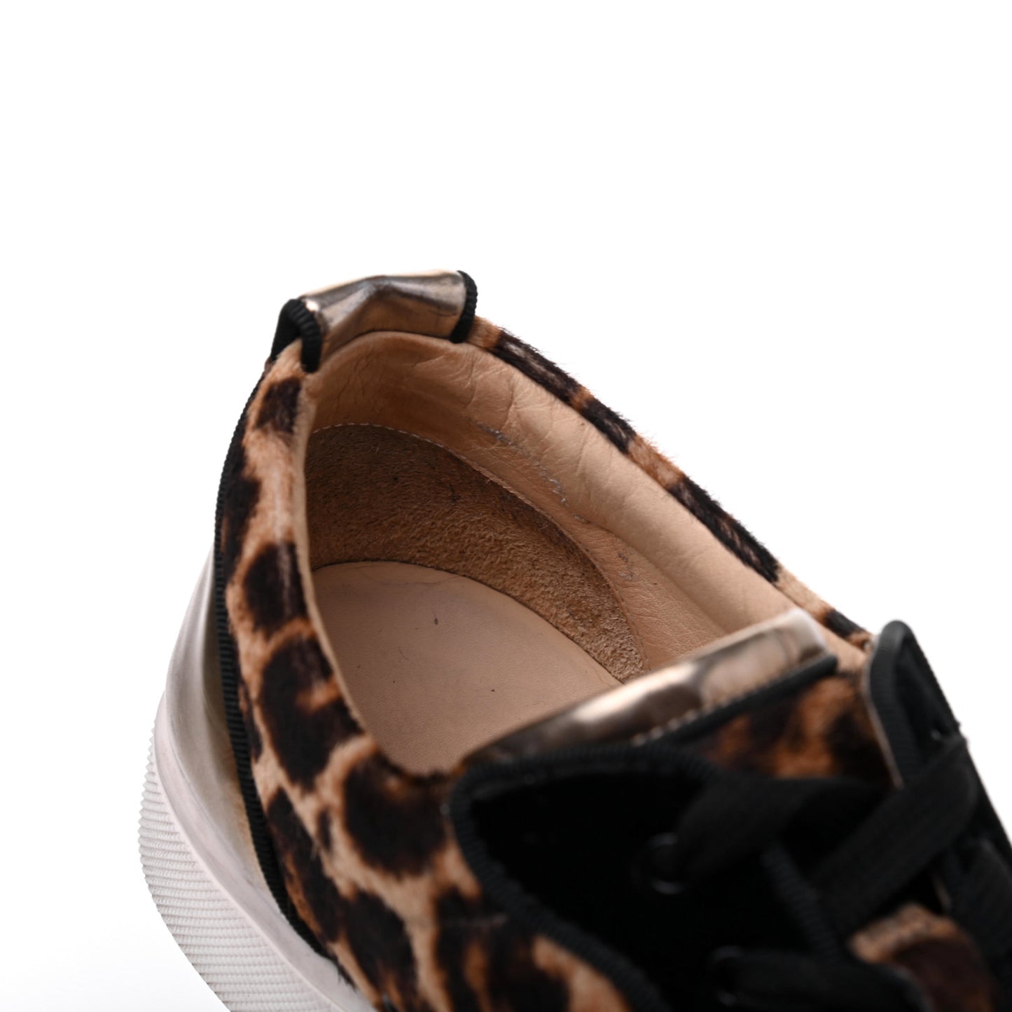 Pony Hair Spikes Orlato Flat Sneakers 38.5 Leopard