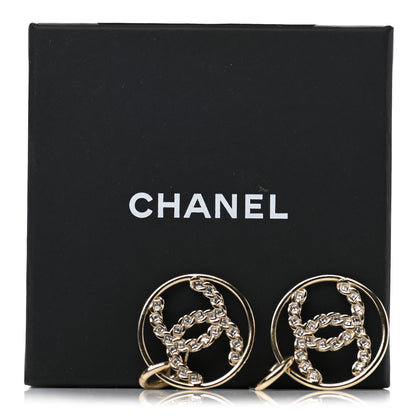 Chanel Baguette Crystal High Society CC Drop Earrings Gold 5 of 5