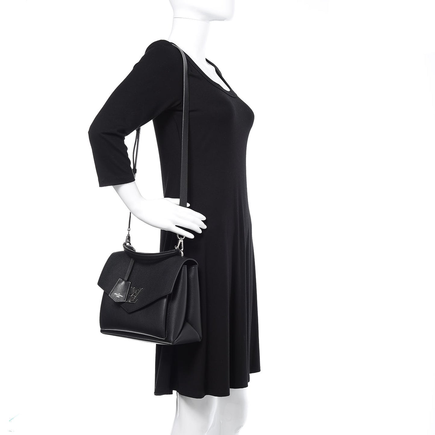Soft Calfskin My Lockme Top Handle Black