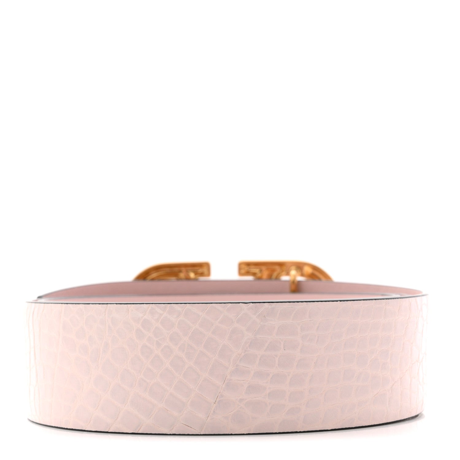 Valentino Garavani Crocodile Embossed Calfskin VLogo Belt 90 36