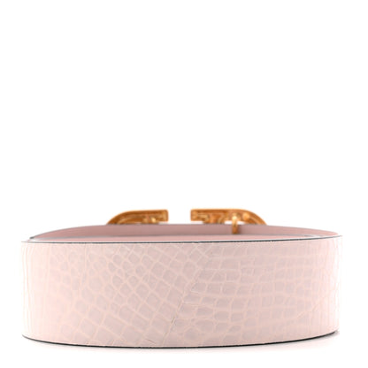 Valentino Garavani Crocodile Embossed Calfskin VLogo Belt 90 36 Pink 2 of 7