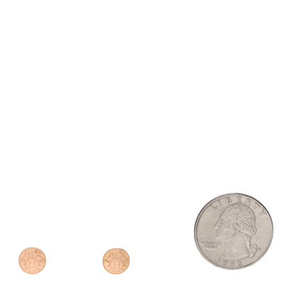 Hermes 18K Rose Gold TPM Ex-Libris Stud Earrings 2 of 5