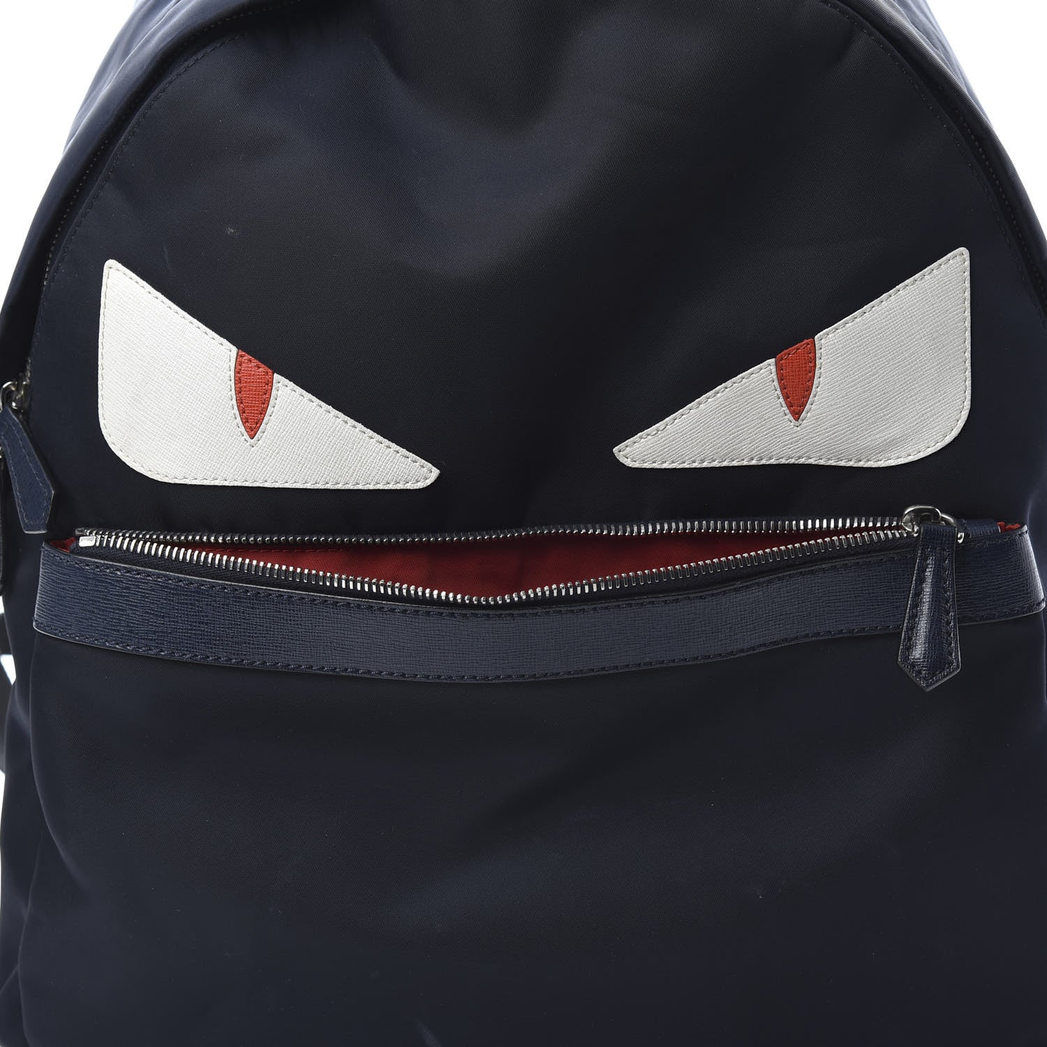 Fendi Nylon Vitello Elite Monster Eyes Rounded Backpack Blue Scuro White Multicolor 7 of 13
