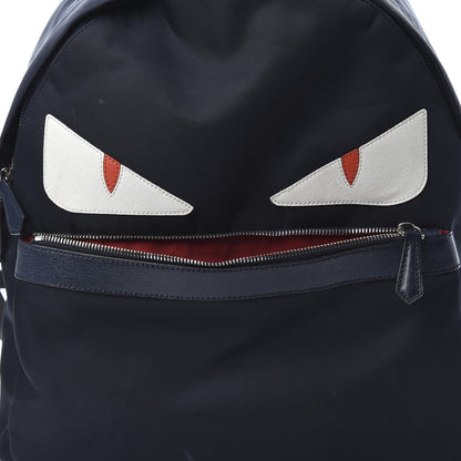 Fendi Nylon Vitello Elite Monster Eyes Rounded Backpack Blue Scuro White Multicolor 7 of 13