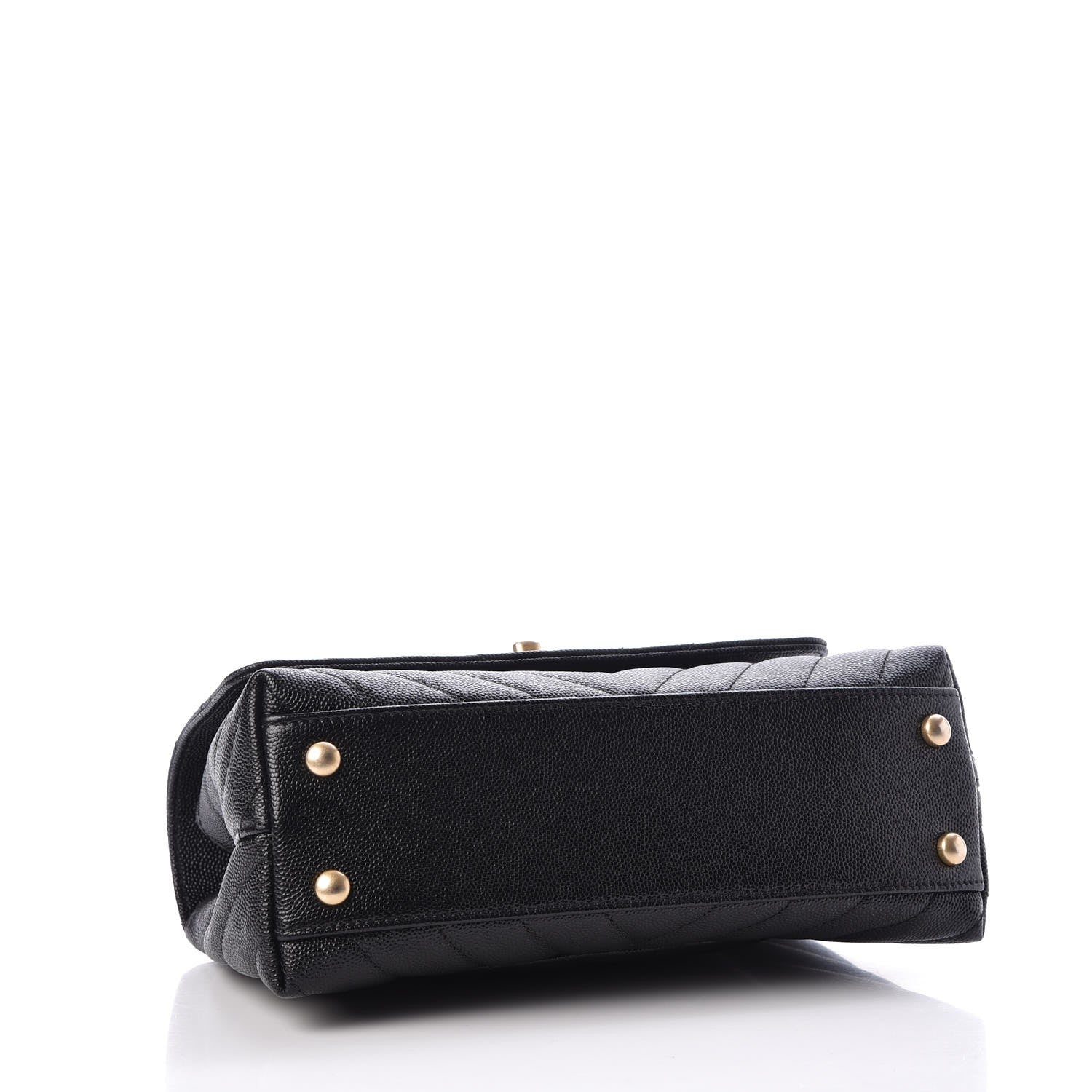 Chanel Caviar Chevron Quilted Mini Coco Handle Flap Black 4 of 8