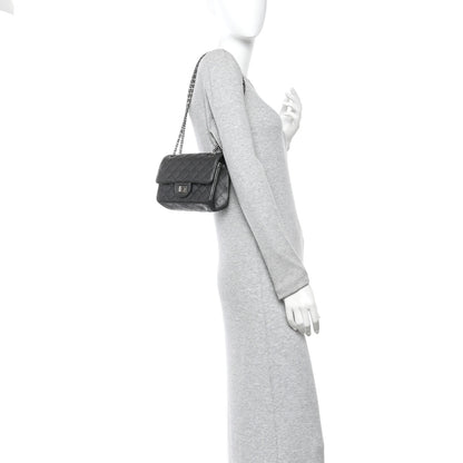 Chanel Metallic Sheepskin Quilted 2.55 Reissue Mini Flap Dark Silver 2 of 12