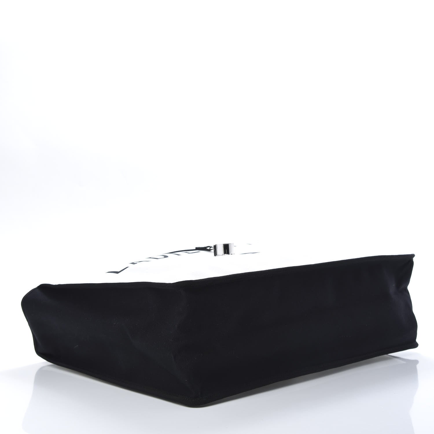 Chanel Canvas Calfskin Large Let's Demonstrate Tote White Black 4 of 10