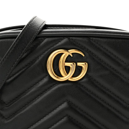 Gucci Calfskin Matelasse Mini GG Marmont Chain Shoulder Bag Black 15 of 23