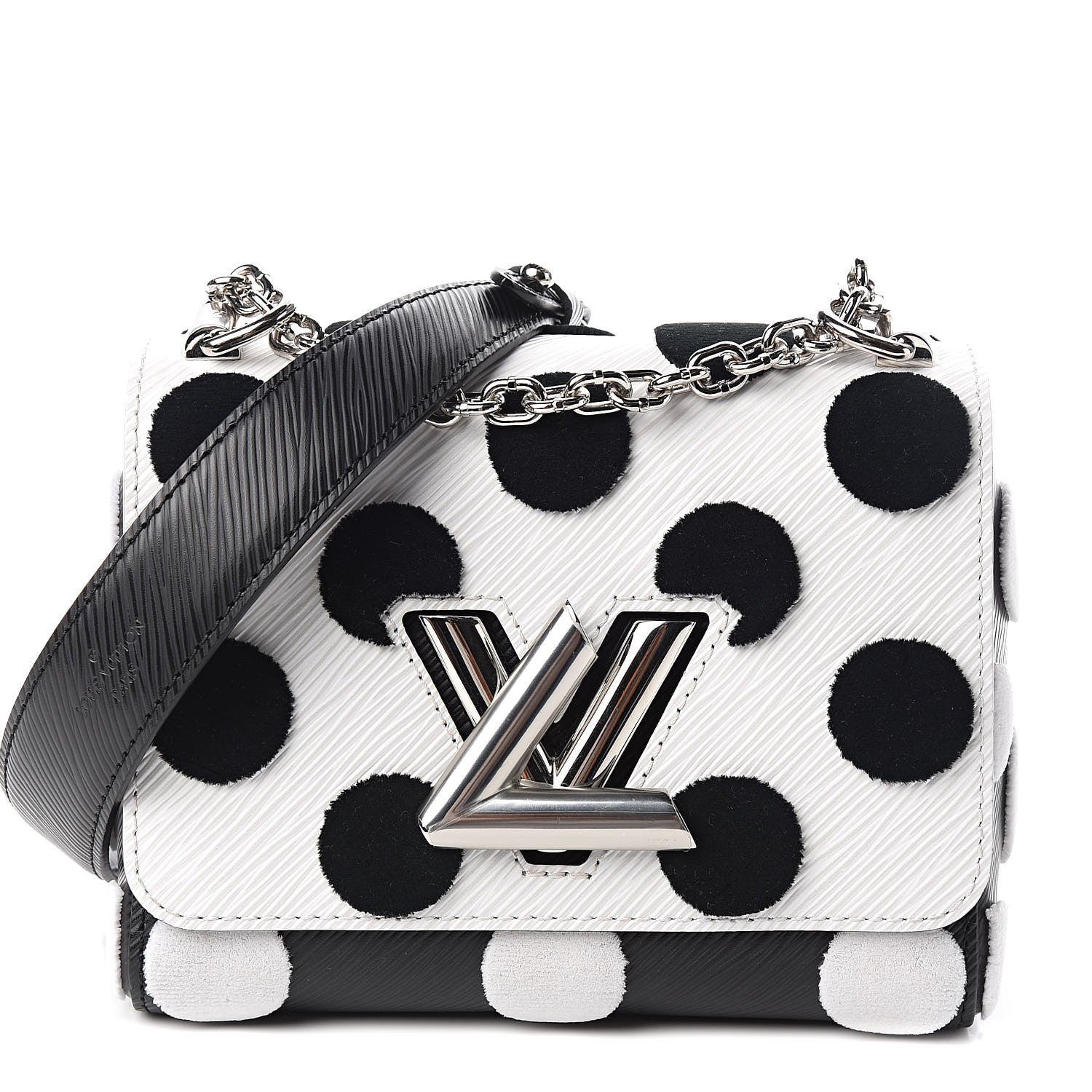 Louis Vuitton Epi Polka Dots Twist Shoulder Bag PM White Black 1 of 11