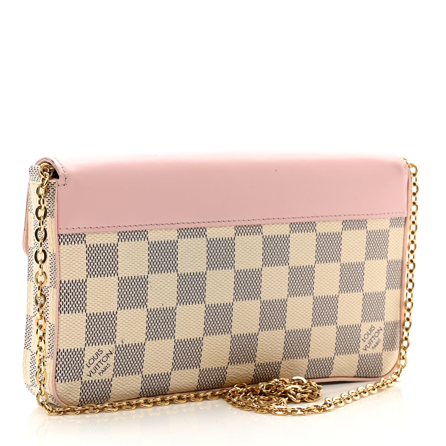 Louis Vuitton Damier Azur Calfskin Pochette Felicie Eau De Rose 4 of 12