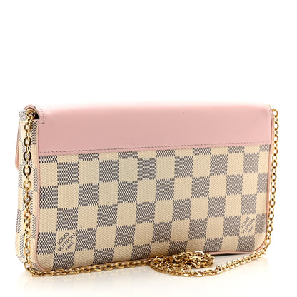 Louis Vuitton Damier Azur Calfskin Pochette Felicie Eau De Rose 4 of 12