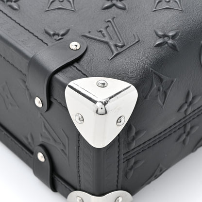 Louis Vuitton Calfskin Debossed Monogram Side Trunk Black 10 of 11