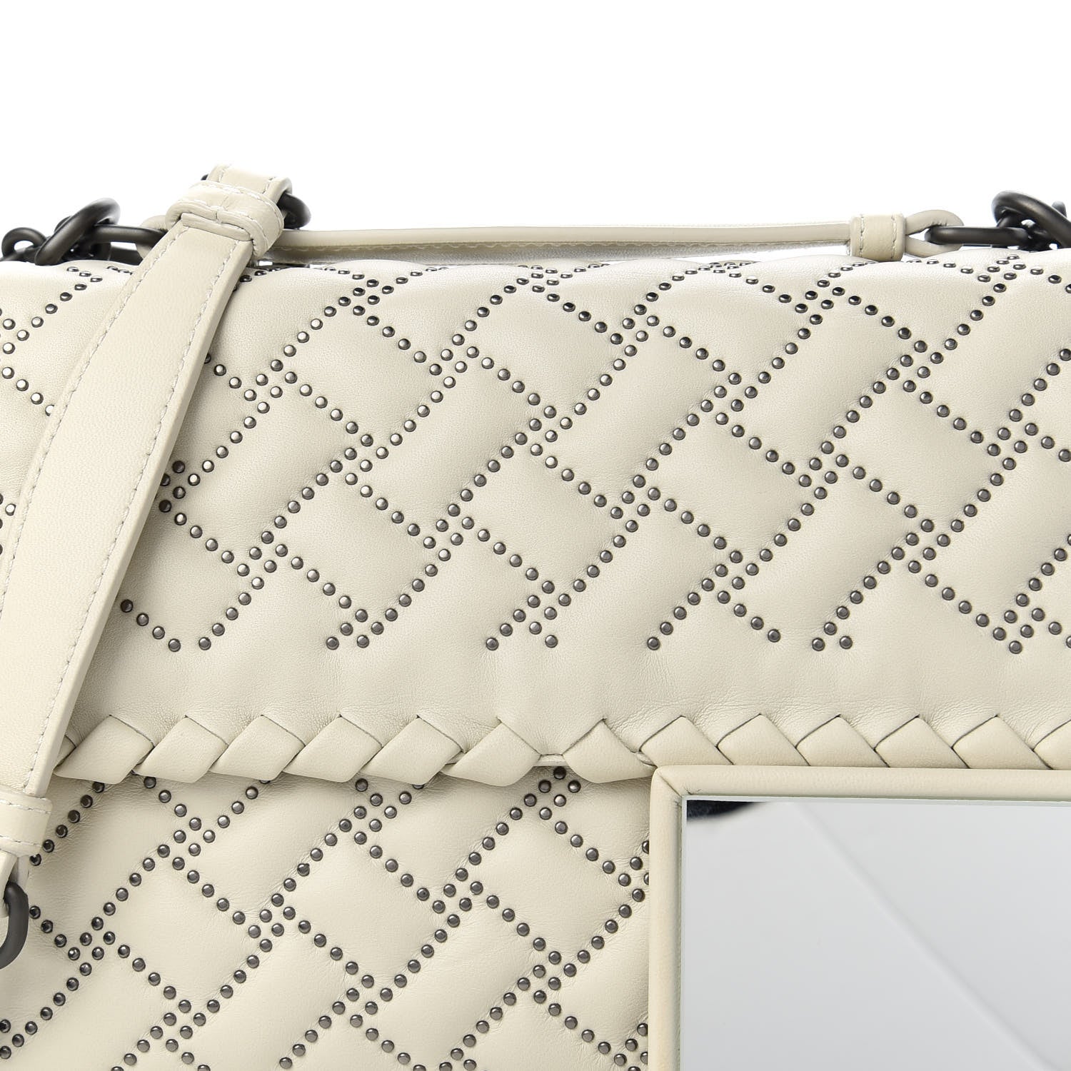 Bottega Veneta Nappa Intrecciato Microstuds Small Olimpia Shoulder Bag Plaster 10 of 10