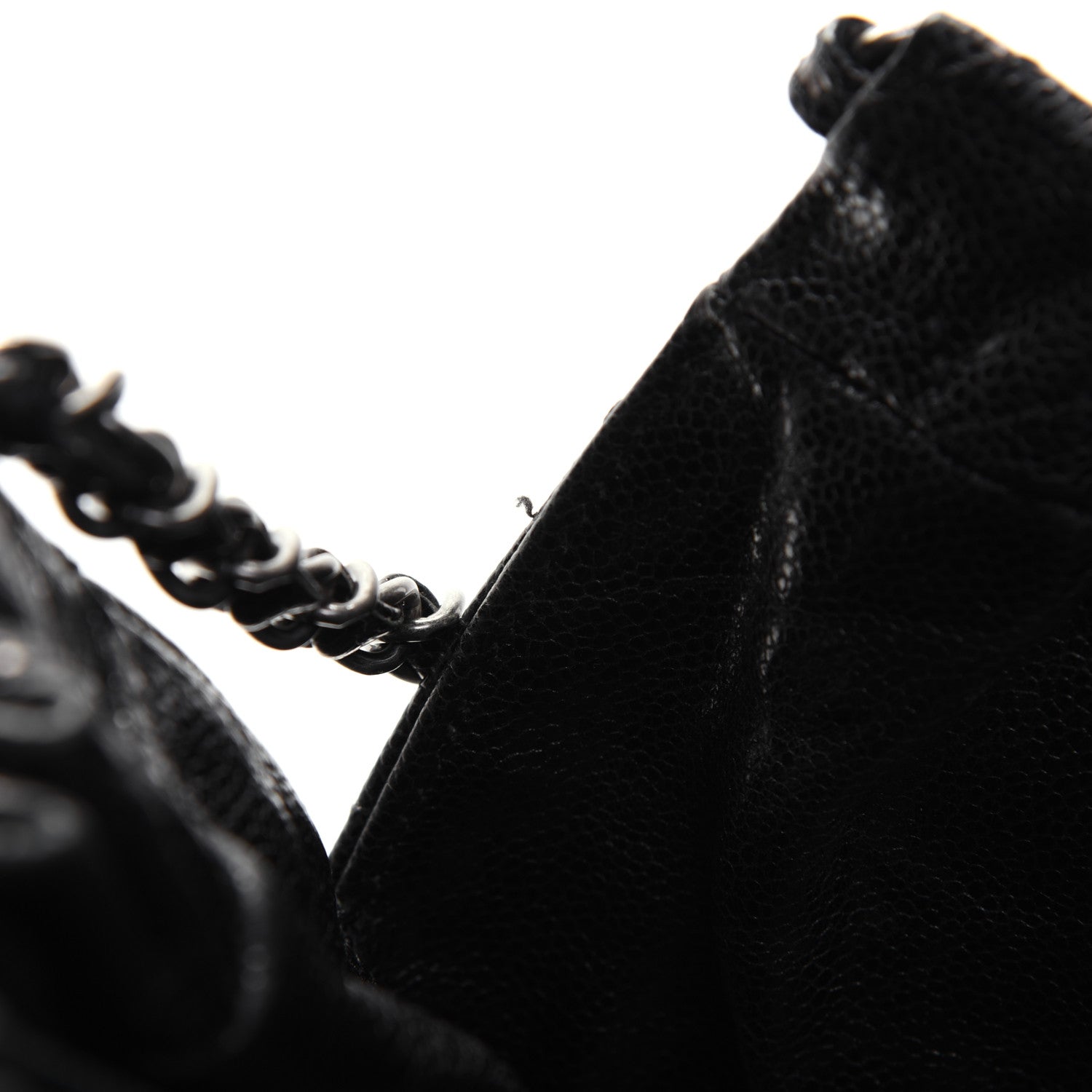 Chanel Distressed Glazed Caviar Quilted Large Elastic Tote Black 13 of 14
