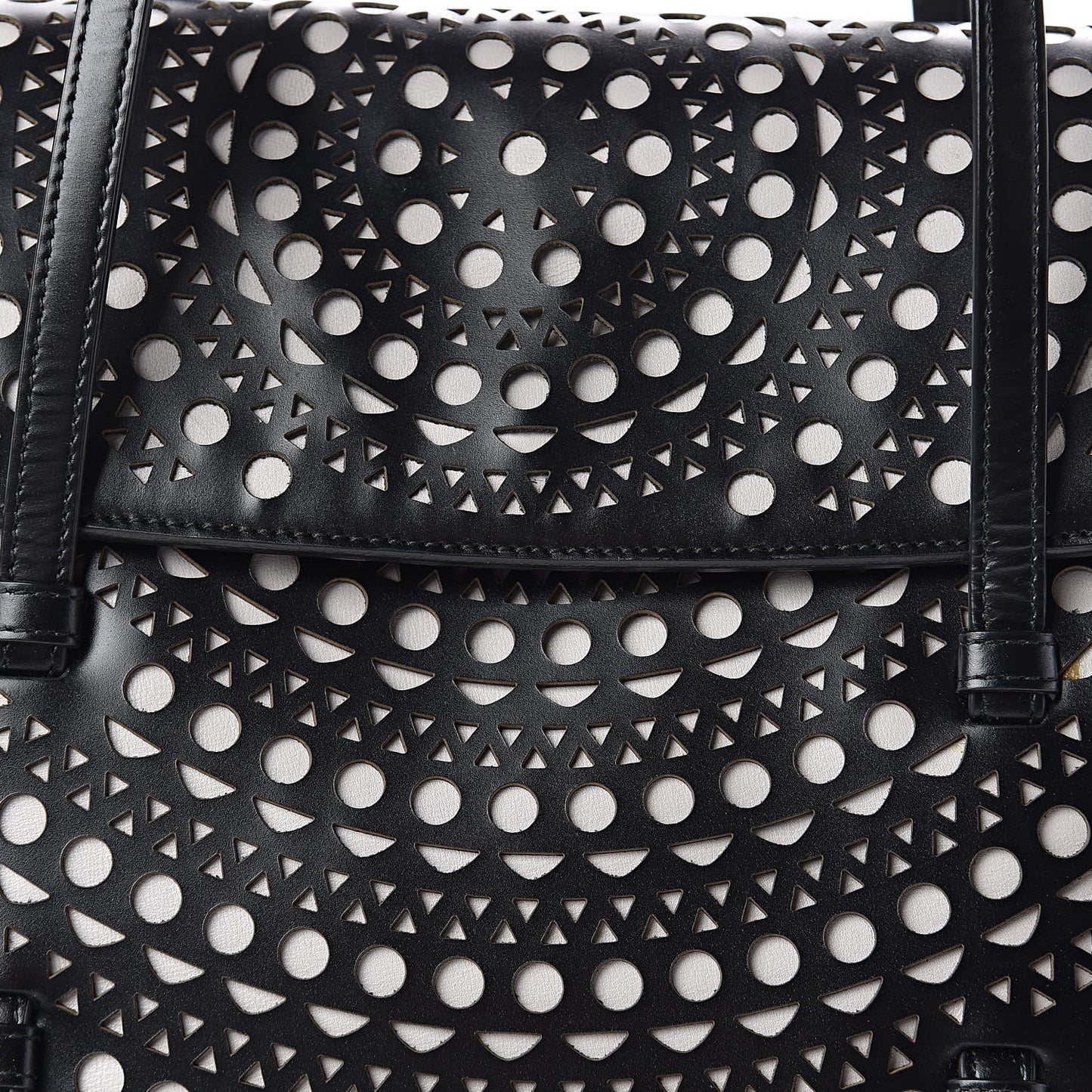 Calfskin Laser Cut Flap Tote Black