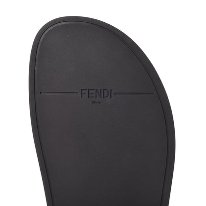 Fendi X FILA Glazed Fabric Calfskin FF 1974 Mania Slide Sandals 38 Mogano Panna Blueberry Caipiroska 5 of 10