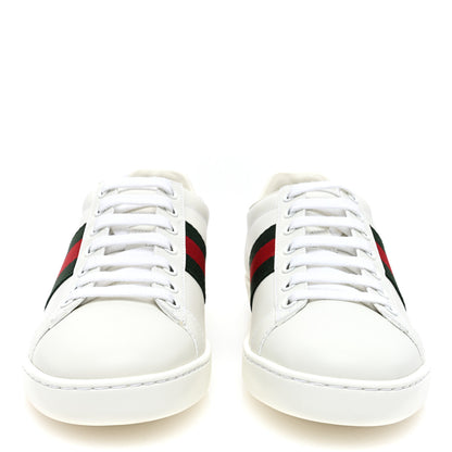 Gucci Calfskin Crocodile Web Womens Ace Sneakers 35 White Green 2 of 9