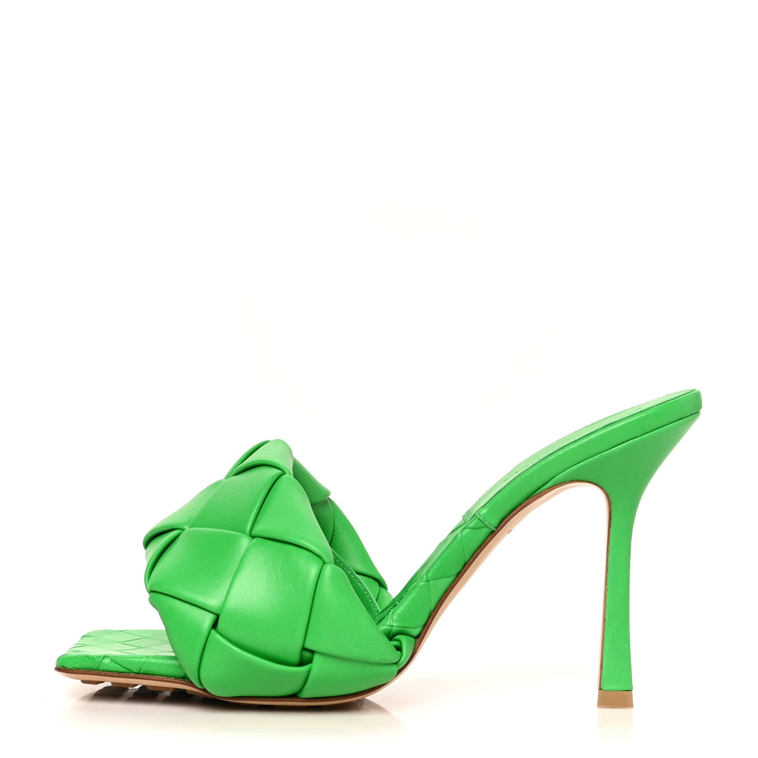 Bottega Veneta Nappa Maxi Intrecciato Lido 90mm Mule Sandals 40 Grass 1 of 7