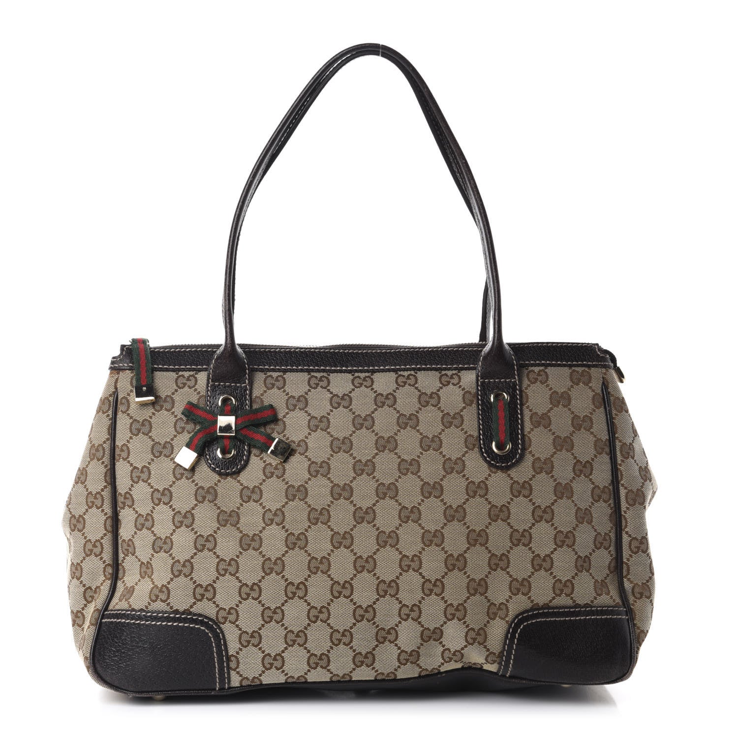 Gucci Monogram Medium Princy Tote Dark Brown 1 of 12